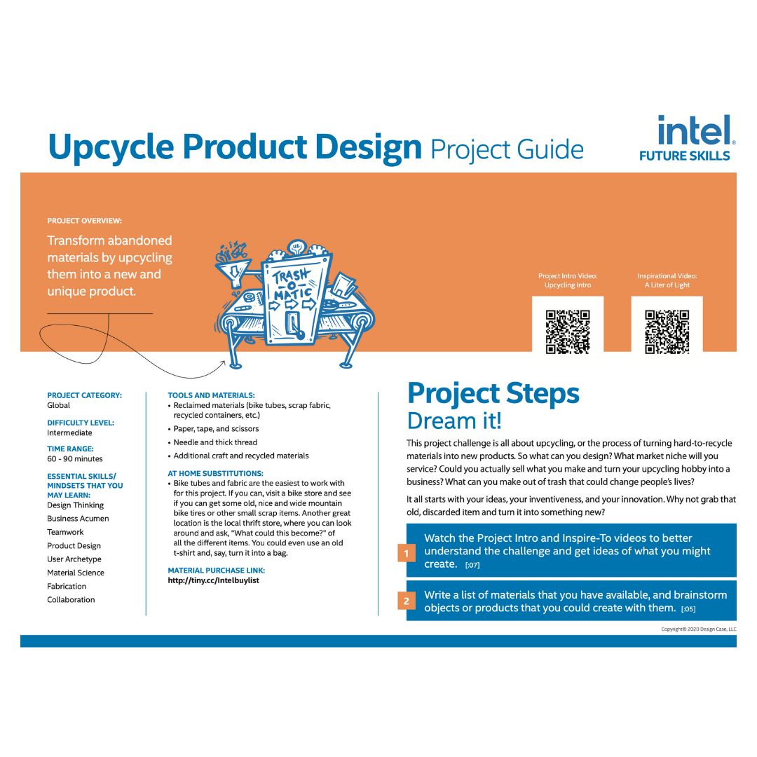 Upcycle Product Design project guide cover